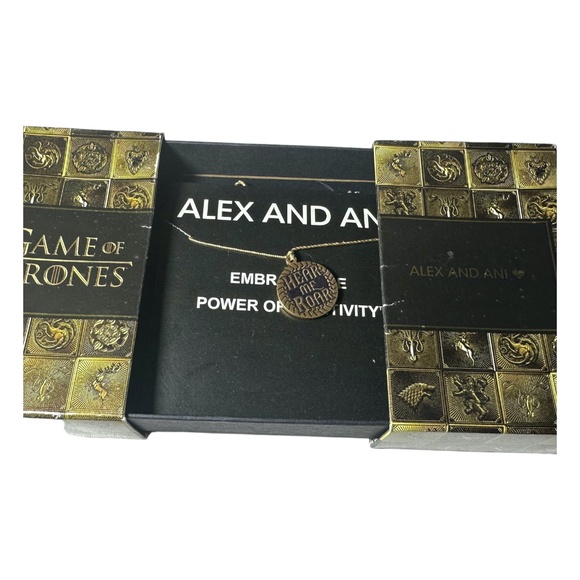 Alex and Ani Game of Thrones Lion Hear me Roar Expandable Necklace Gold 100 Made - Picture 3 of 3
